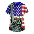 thumbnail image 3 of Womens 4th of July Scrub Tops Independence Day American Flag Scrubs Short Sleeve V Neck Nursing Working Uniform 4th of July Patriotic T Shirt, 3 of 4