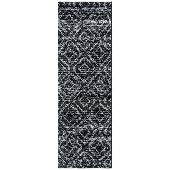 SAFAVIEH Adirondack Lecia Geometric Runner Rug, Black/Ivory, 2'6" x 8'