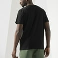 thumbnail image 4 of Sngxgn Men's V Neck Shirts Slim Fit Solid Short Sleeve T-Shirts Ribbed Soft Tees(Black,L), 4 of 7