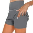 thumbnail image 2 of Kmdttou Flexible Training Shorts Solid Color 2-in-1 Shorts Sports Fitness Yoga Running Shorts Clothing on Clearance,Dark Gray 2XL, 2 of 8
