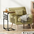 thumbnail image 6 of Adjustable C-Shape Side Table with Storage Bag for Living Room, Bedroom & Office - Rustic Brown, 6 of 6