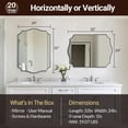 thumbnail image 3 of ANDY STAR Chrome Bathroom Mirror for Wall, 24"x32" Inch Polished Chrome Mirror, Bathroom Mirror for Over Sink, Irregular Wall Mirror in Thin Stainless Steel Frame Deep 1",Wave Inspired Style, 3 of 8