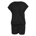 thumbnail image 4 of ibiyuan Women Summer Cotton Linen Short Sets 2 Piece Shorts Top Lounge Beach Vacation Two Piece Outfits Tracksuits, 4 of 5