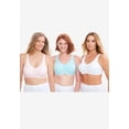 thumbnail image 6 of Comfort Choice Women's Plus Size 3-Pack Front-Close Cotton Wireless Bra, 6 of 6