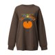 thumbnail image 1 of Señoras moda Halloween divertido gato melón estampado cuello redondo espesar sudadera manga larga Top Fridja  fjkfkj5943, 1 of 7