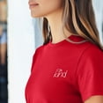 thumbnail image 5 of Dalix Be Kind Cropped Tee Lightweight High Waisted Short Sleeve Summer Shirt Womens in Team Red S Small, 5 of 5