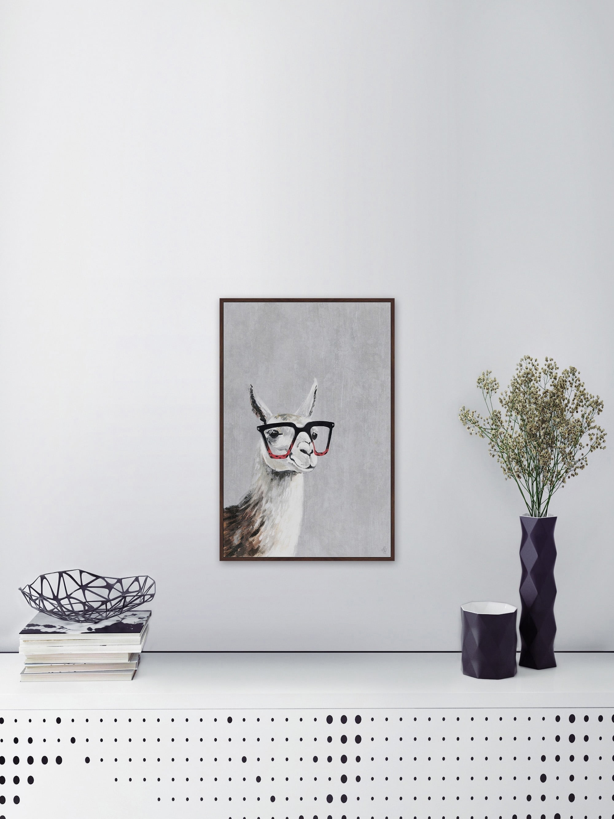 Smart Llama III Floater Framed Painting Print on Canvas