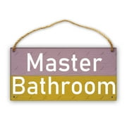 Master Bathroom Country Style Wall Decor Wooden Signs Rustic Hanging 12 X 6 Inch