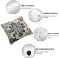 thumbnail image 6 of Acheng Dahlia Pillow Covers Set of 2 Summer Rust Geometric Flower Outdoor Decorative Throw Pillows Farmhouse Navy Blue Pillow Case Square Cushion Cover for Home Sofa Bedroom Living Room 12x12in, 6 of 7
