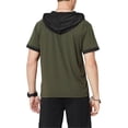 thumbnail image 3 of Sudadera de hombre de manga corta con capucha, blusa, camiseta, verde militar, negro, XXL tholdsy AP002510-05, 3 of 7
