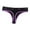Purple, variant on Women's Sporty Letter Panties, Soft Cotton Mid-Low Waist Briefs, Contrast Trim Underwear