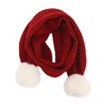 thumbnail image 2 of Gorro unisex para niños, bonito regalo para festivales, grueso, con pompón de fibras acrílicas, tejido. rojo, 2 of 9