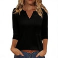 thumbnail image 2 of Abomasnow Women's Athletic Shirts 3/4 Length Sleeve V-Neck Tops Dressy Work Office Casual Workout Yoga Shirts, 2 of 8