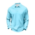 thumbnail image 6 of Men's and Big Men's Polos Shirts Solid Color Button Turndown Collar Pullover Top for Daily Work Wear, 6 of 7