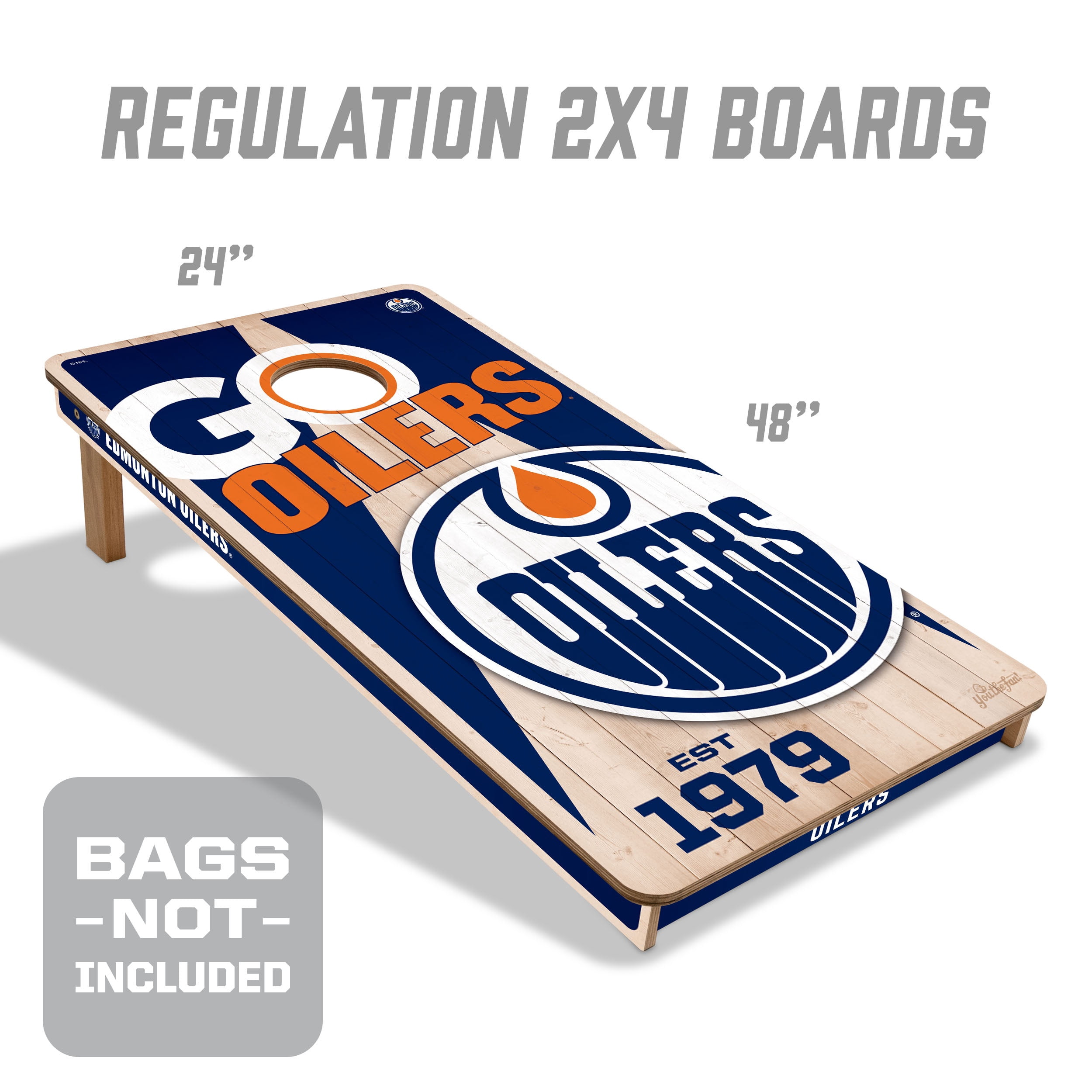 YouTheFan NHLEdmonton Oilers 2' x 4' Cornhole Game No Bags