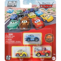 Disney and Pixar Cars Mini Racers 3-Pack, Set of 3 Toy Vehicles from the Franchise (Styles May Vary)