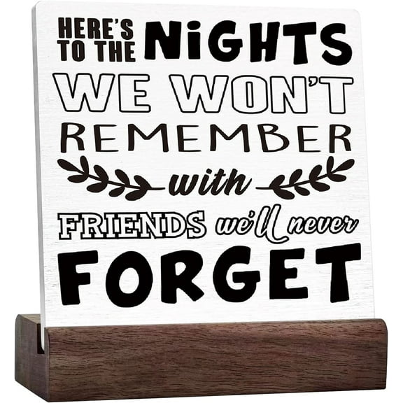 Camping Decor Funny Camping Sign Rustic Here'S To The Nights We Won'T Remember Ceramic Table Sign Home Camper Decor,Camper Decorations Accessories For Inside,Camping Gifts