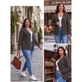 thumbnail image 4 of Cueply Plus Size Cardigan for Women Open Front Button V-Neck Long Sleeve Ribbed Wave Edges Lightweight Sweaters, 4 of 9