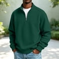 thumbnail image 2 of Liuinsasek Men's Stand-Collar Pullover Sweatshirt with Quarter Zipper Solid-Color Casual Long-Sleeve Winter Trendy Outfits, 2 of 10