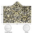 thumbnail image 3 of Wearable Blanket,Zebra and Leopard Print Pattern Hooded Wearable Sherpa Blanket for Adults & Teens,Winter Poncho Shawl Wrap Cape Thick Warm,60"x80", 3 of 5