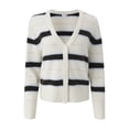 thumbnail image 6 of Mills by Millie Bobby Brown Women's Wide Stripe Sweater Cardigan, Sizes XXS- XXL, 6 of 7
