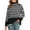 Black Ivory Stripe, variant on PrettyGuide Women's Oversized Turtleneck Sweaters Casual Long Sleeve Side Slit Knit Tunic Pullover Sweater Tops
