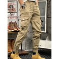 thumbnail image 5 of Pantalones cargo multibolsillos verdes para senderismo al aire libre para hombre, pantalones para hombre, color caqui, con múltiples bolsillos, ropa emo de otoño, más barata, nueva, suelta, 5 of 5