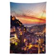 thumbnail image 3 of Ambesonne Colorful Tablecloth Rectangular Table Cover, Cityscape of Lisbon, 60"x90", Brown, 3 of 4