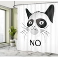 thumbnail image 5 of Ambesonne Animal Shower Curtain, Grumpy Face Famous Cat, 69"Wx70"L, Black and White, 5 of 5