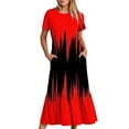 thumbnail image 2 of ZHUGeLI Womens Summer Floral Dresses Casual Short Sleeve Tiered Smocked Flowy Boho Beach Sundress A Line Maxi Dress with Pockets, 2 of 5