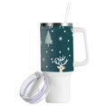 thumbnail image 2 of Deers Pines Trees Snow 40 oz Tumbler with Handle Insulated&nbsp;Travel Mug&nbsp;Lid Straw Leak Proof Steel Vacuum Water Bottles Glasses Fits in Car Cup Holder, 2 of 7