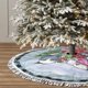 thumbnail image 3 of Falda de árbol de Navidad con flecos de encaje, letrero de corona navideña Let It Snow, muñeco de nieve familiar de metal redondo para garaje, falda de árbol suave, ligera y agradable al tacto de 48", 3 of 7