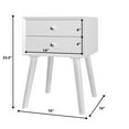 thumbnail image 2 of Gymax Wooden Nightstand Mid-Century End Side Table Bedroom W/2 Storage Drawers White, 2 of 9
