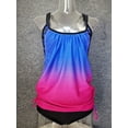 thumbnail image 3 of LilyLLL Womens Gradient Color Tankini With Thong 2pcs Bathing Swimwear Swimsuit, 3 of 4