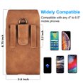 thumbnail image 3 of Takfox Phone Holster for Samsung Galaxy Note 20 Ultra S20+ S10 S10e S9 S8 A01 A11 A21 A51 A71 5G A10e A20 A50, Note 10 9 8 J7 J3 Cell Phone Belt Clip Holster Leather Carrying Pouch w Card Holder,Brown, 3 of 8