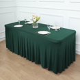 Efavormart 6ft Hunter Emerald Green Spandex Fitted Rectangle One Piece Tablecloth Table Skirt ...