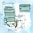 thumbnail image 3 of HONEY HOME Backpack Beach Chair, 5 Level Adjustable Positions Beach Chair with Back Storage Bag, Cooler Pouch and Side Bags for Beach Poolside Lawn (blue）, 3 of 7