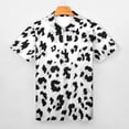 thumbnail image 3 of White Leopard Men Zipper T-shirt Summer Casual Short Sleeve T-shirt Top, 3 of 7
