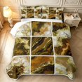 Erosebridal Brown Marble Golden Quilt King,Luxurious Fluid King ...