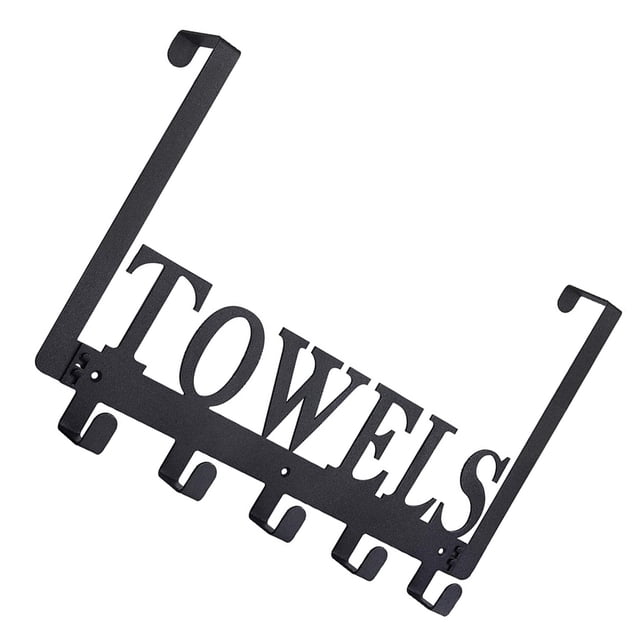 Bewildely Colgador de toallas de baño extraíble de moda montado en la pared anticorrosivo resistente gancho trasero para puerta soporte Accesorios de baño