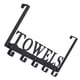 thumbnail image 1 of Cateissary Colgador de toallas de baño de acero inoxidable, colgador de toallas de baño portátil a la moda montado en la pared, gancho trasero Accesorios de baño Negro, 1 of 6