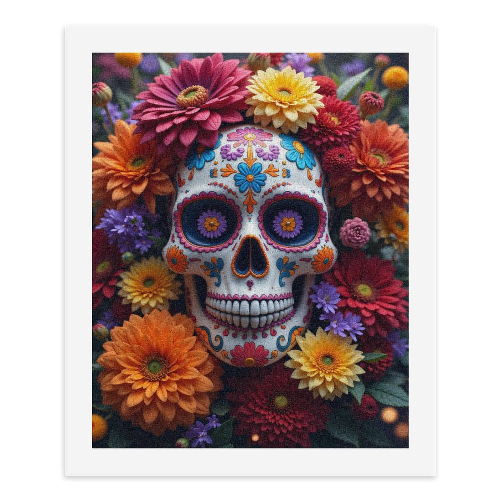 Paint by Numbers Kit for Adults, Colorful Floral Skull Art Deco Paint by Numbers, Easy Paint by Numbers Kit for Adults Beginner, DIY Adult Paint by Number Kits on Canvas, Home Decor