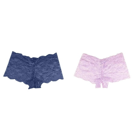 (2-Pack) Kcodviy Women s Underwear Cotton for Women Size 46 Lace Open Panties Color Variety Pack of Womens Underwear Plus Size Underwear