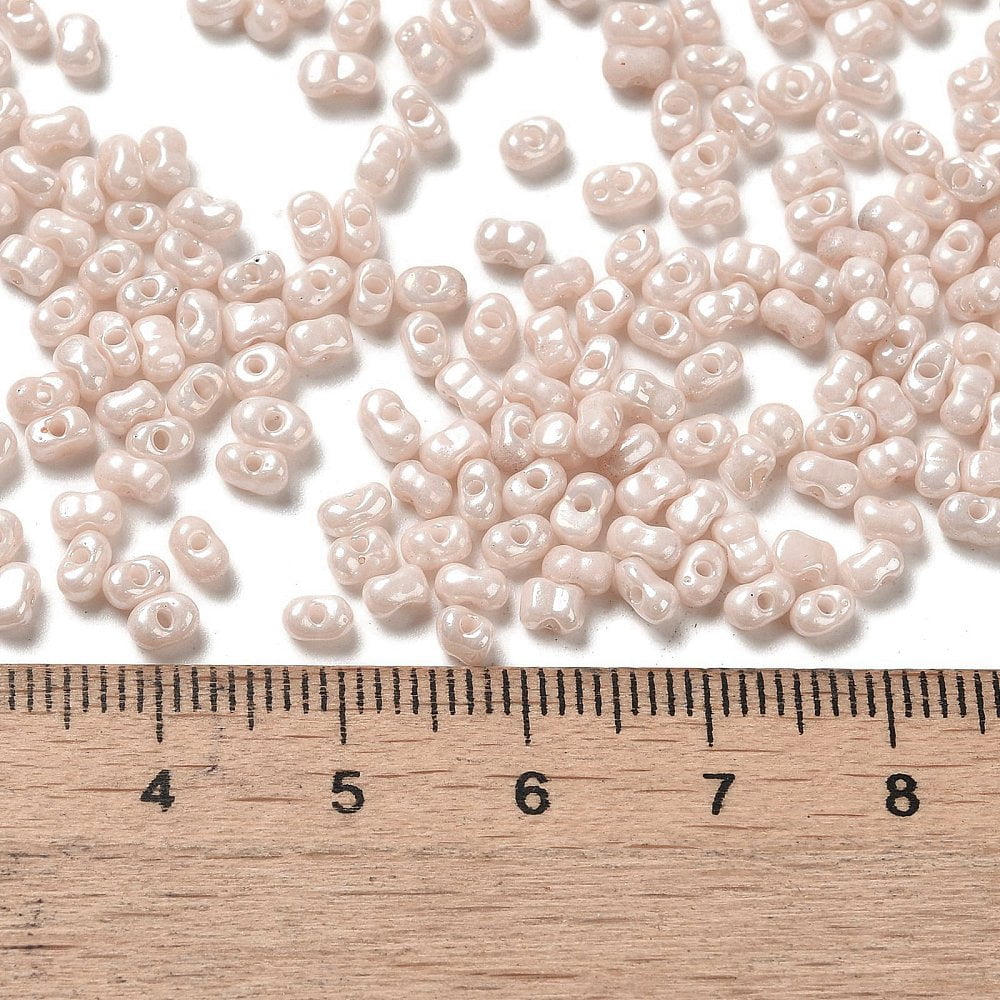 1 pound Glass Seed Beads Peanut Antique White 3.5~4x2~2.5x2~2.3mm Hole: 0.8mm 8000pcs/pound