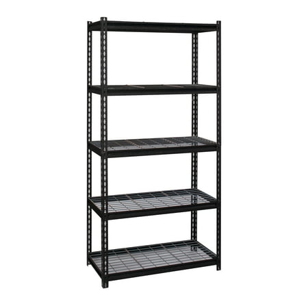 

Iron Horse 2300 Riveted Wire Deck Shelving 5-Shelf 18Dx36Wx72H Black