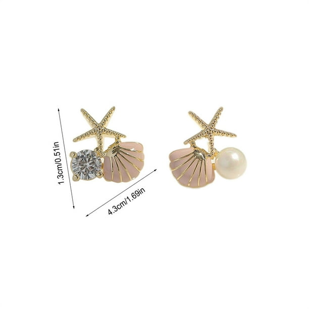 1 Pair Female Earring Ear Stud Decoration Crystal Festival Gifts Female Earrings Birthday Festival Jewellery Accessory Wedding Engagement Gold Pink