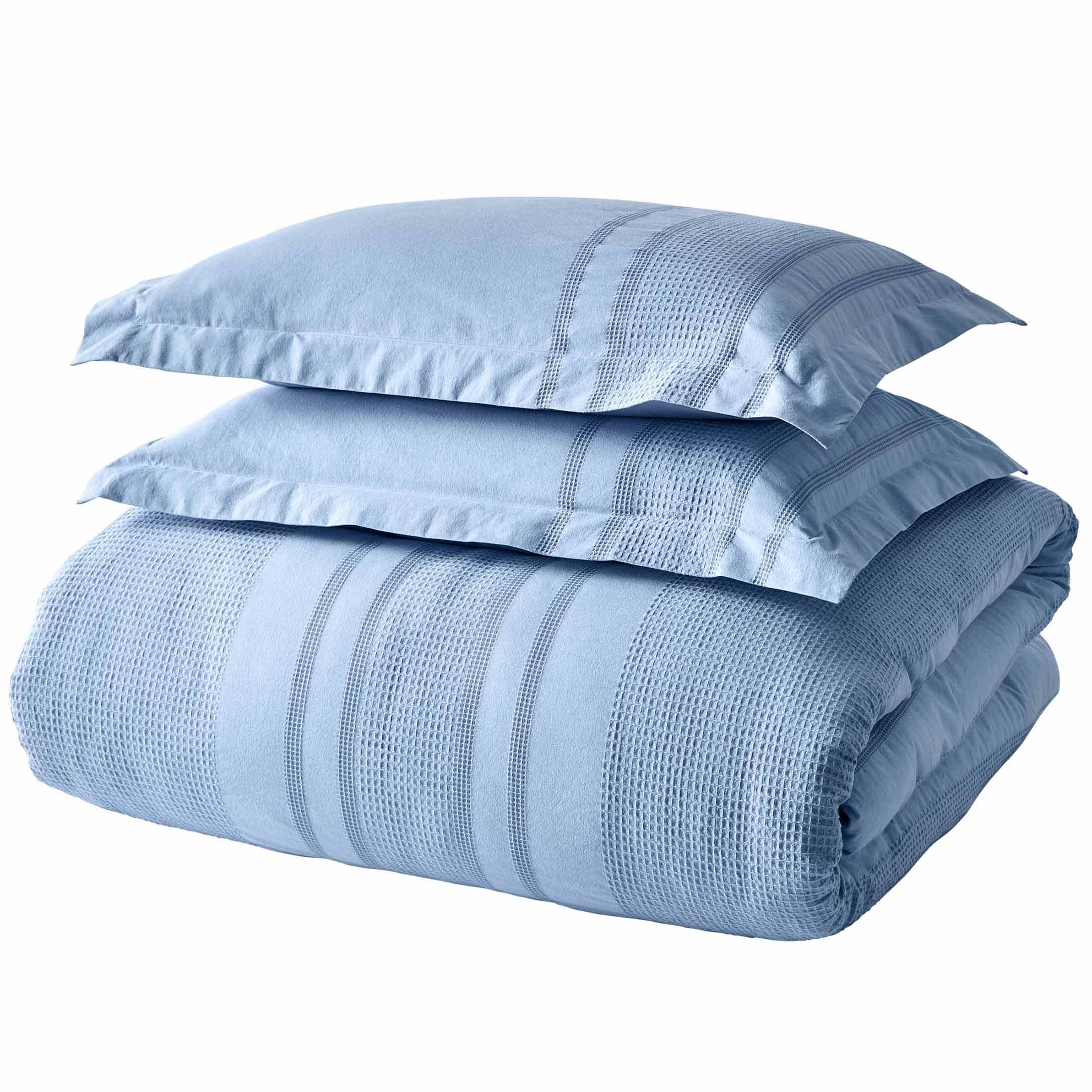 Better Homes & Gardens 3-Piece Blue Waffle Stripe Comforter Set, Adult King