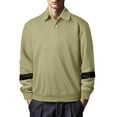 thumbnail image 1 of Dagugfen Fall Winter Long Sleeve Shirts for Men Button Lapel V Neck Color Block Loose Casual Work Tops, 1 of 8