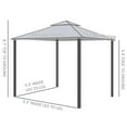 thumbnail image 3 of Outsunny 9.6' x 9.6' Patio Gazebo, Outdoor Canopy Shelter, Gray, 3 of 8