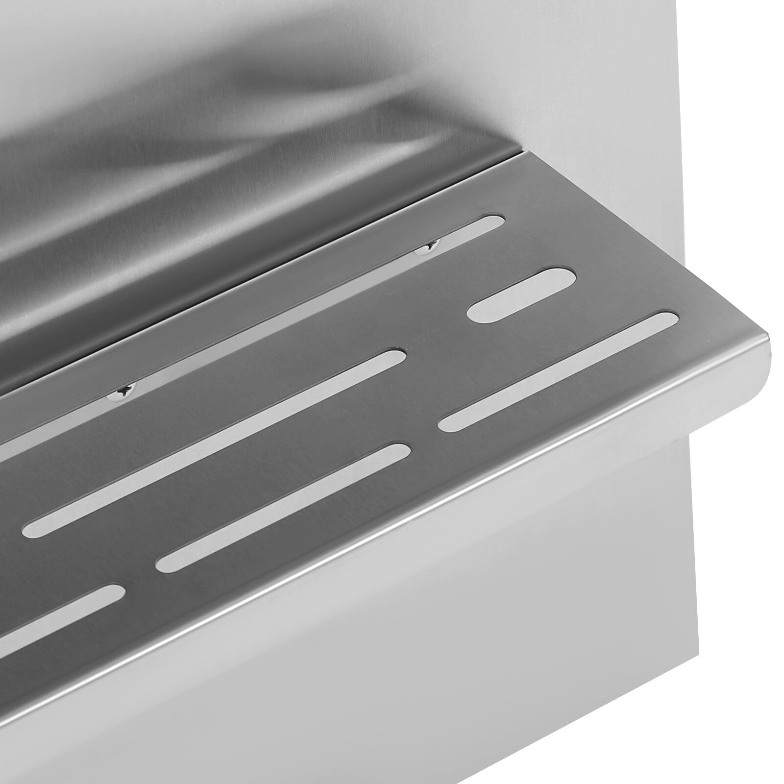 Range Backsplash with Shelf 30 x 30.7 Inch Range Hood Wall Shield, Stainless Steel Backsplash Silver Splash Plate for Range Hood Stainless Backsplash with Built-in Storage Shelf and Hanging Rack